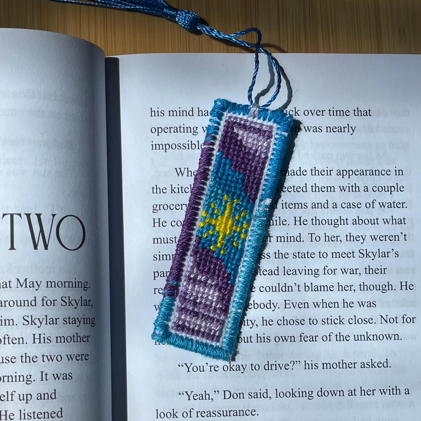 Handmade Hand Stitched Cross Stitch Mini Bookmark