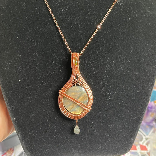 Labradorite & Opal Planet Pendant