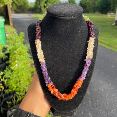 Multi strand Gemstone Chip Necklace