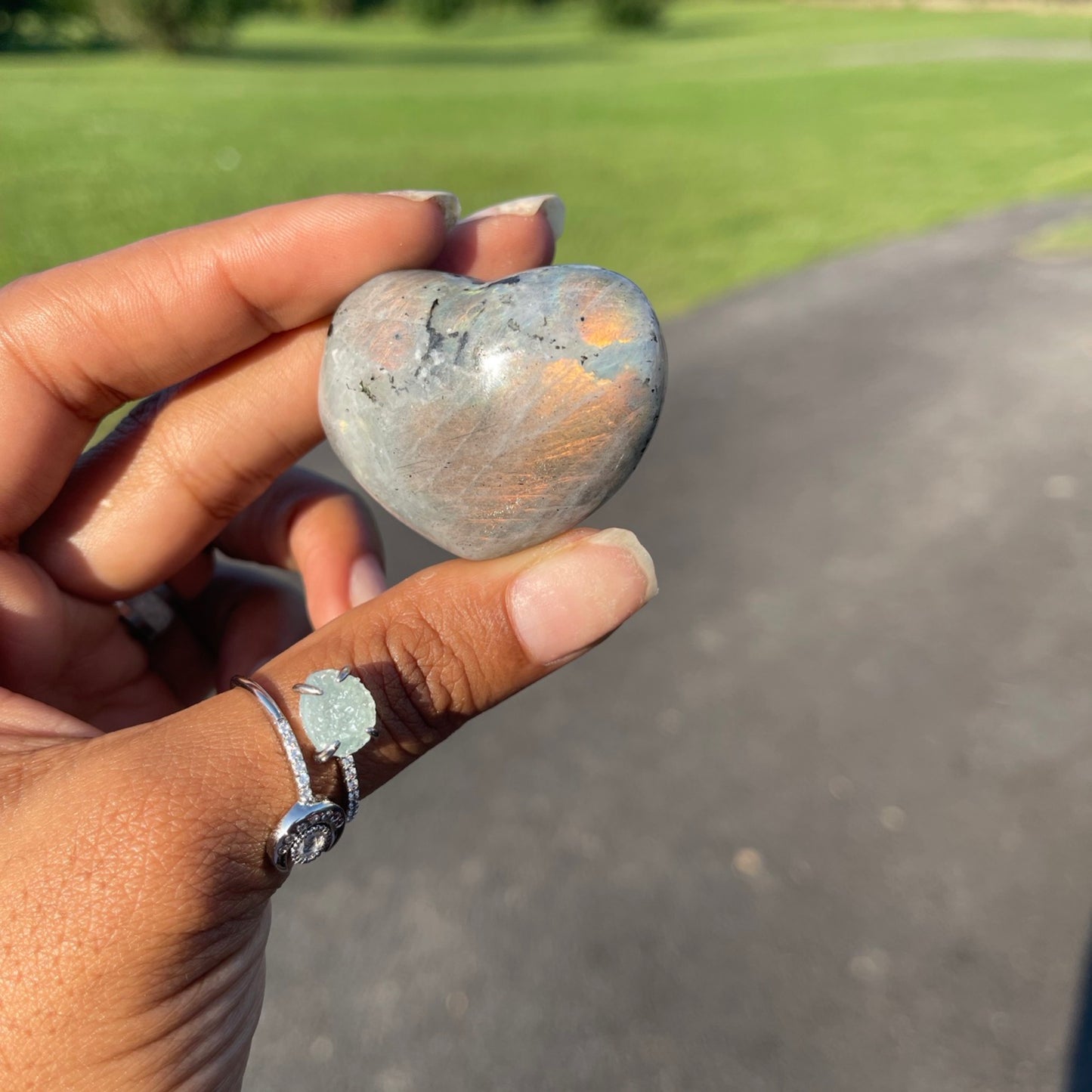 Labradorite Heart Decor