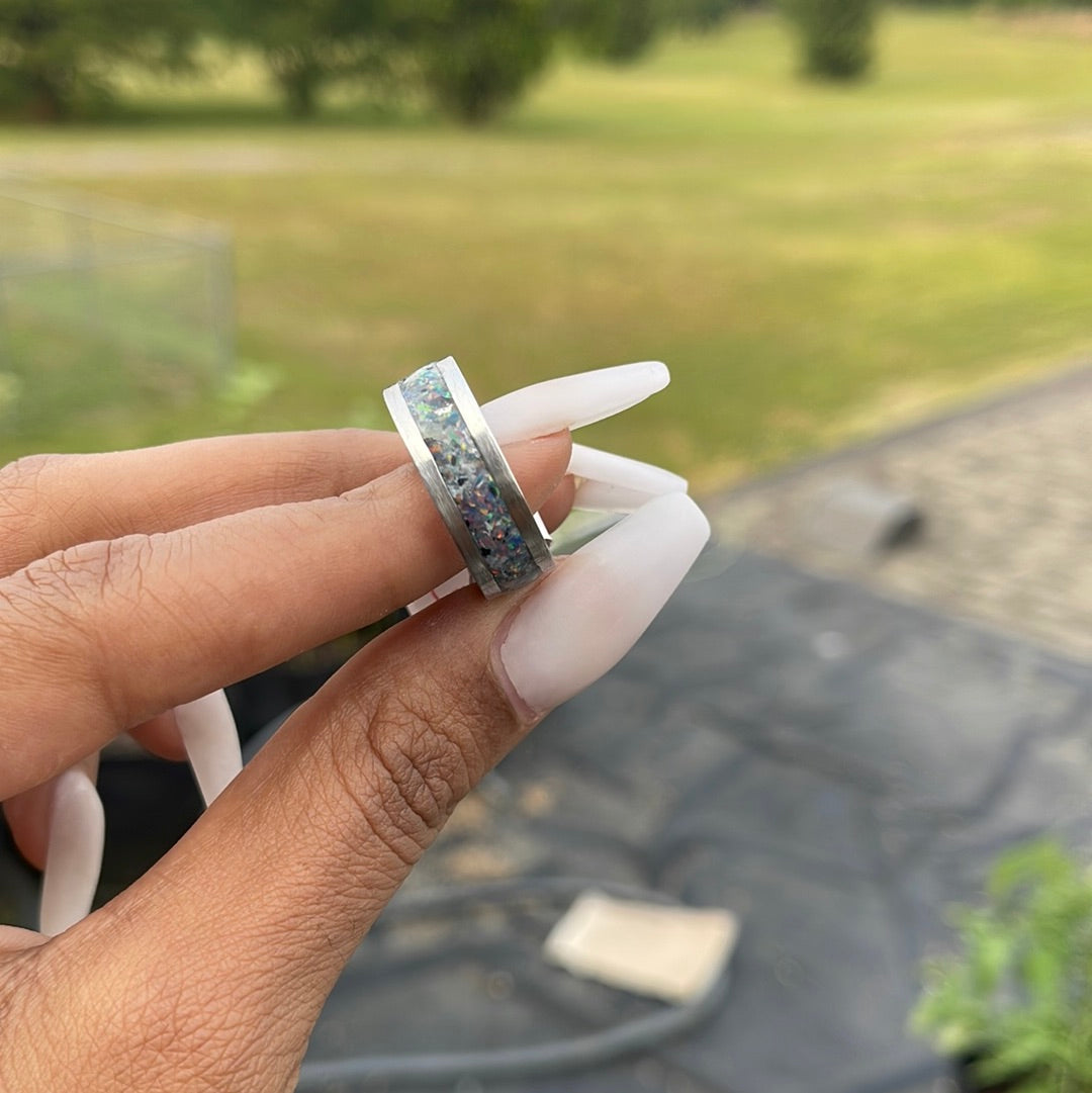 Grey Daze Opal Inlay Ring