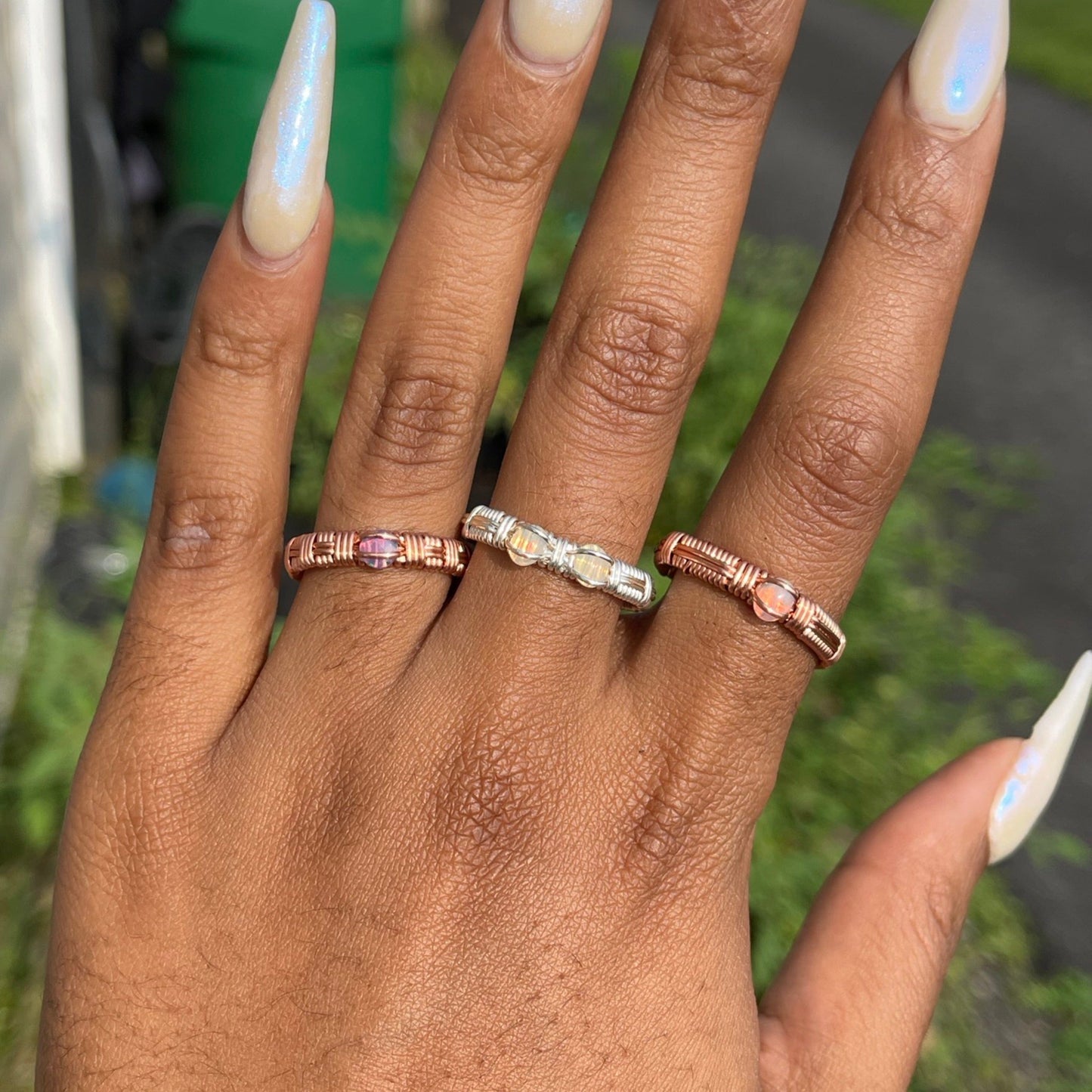 Adjustable Opal Rings