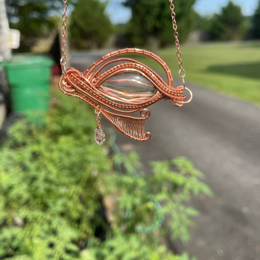 Ametrine x Herkimer Diamond Eye of Horus Pendant