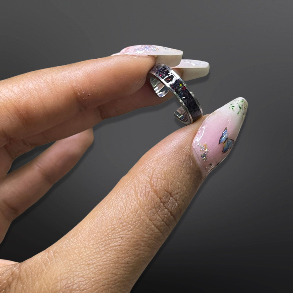 Cooled Lava Flow Comfort Fit Inlay Ring