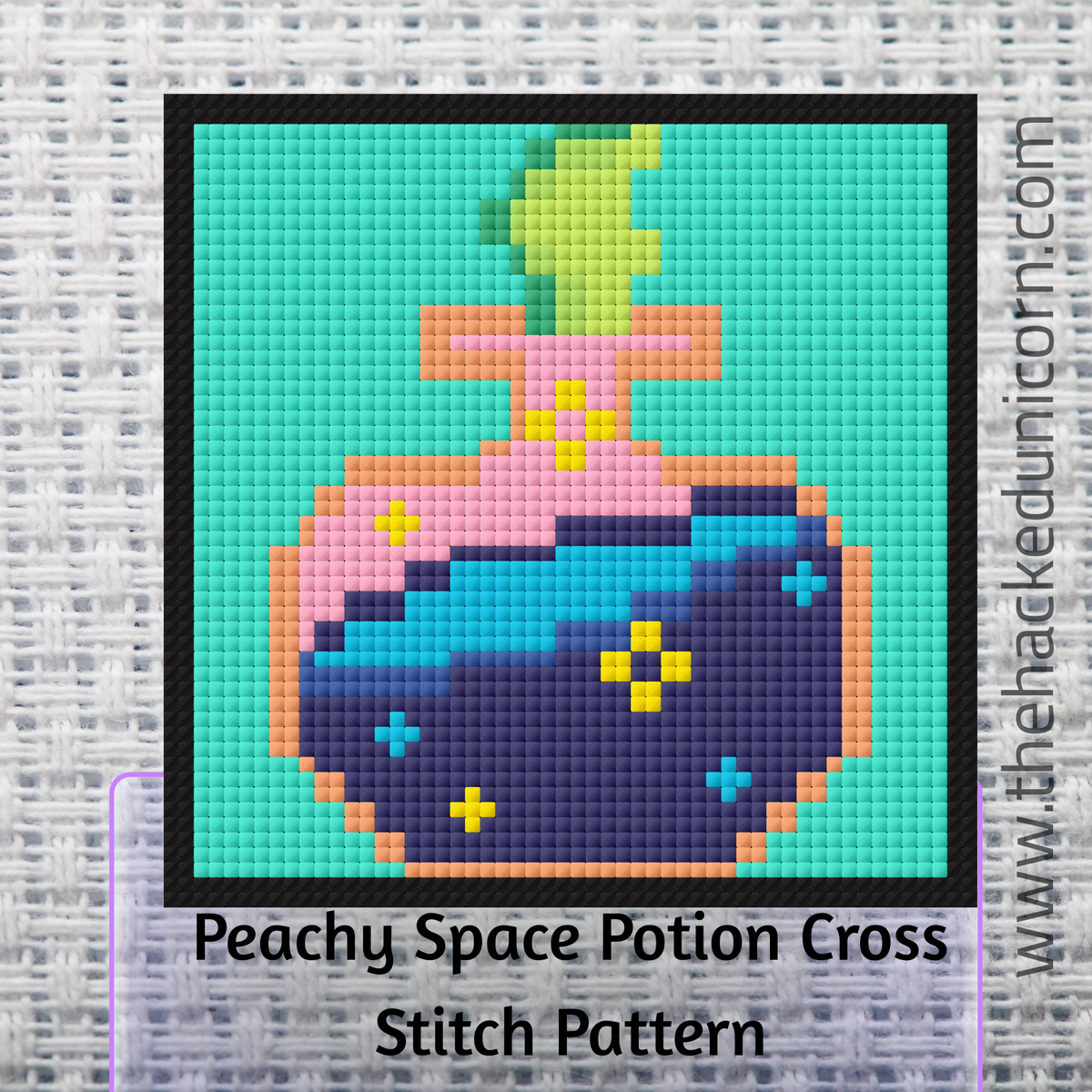 Peachy Space Potion Counted Cross Stitch Pattern