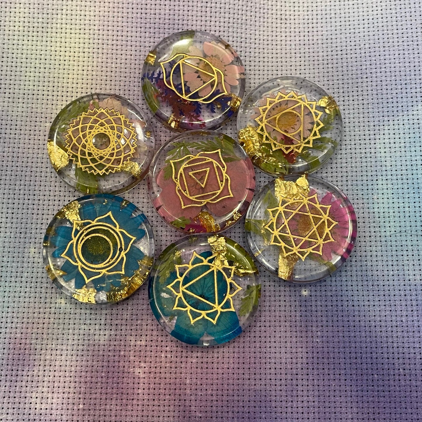 Seven Chakra Floral Resin Set