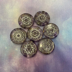 Amethyst Seven Chakra Resin Set