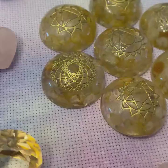 Citrine Crystal Seven Chakra Resin Set