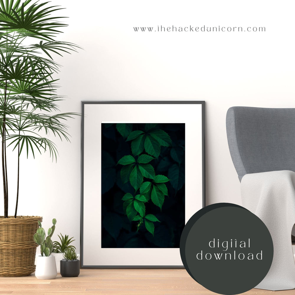 Dark Leaves Nature Print