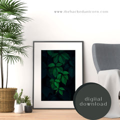 Dark Leaves Nature Print