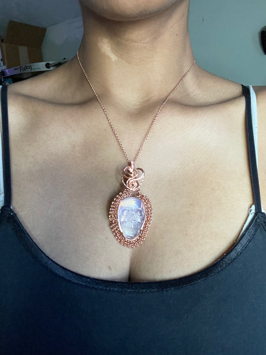 Opalite Skull Necklace