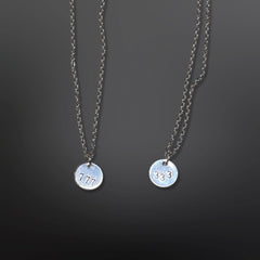 Angel Numbers Stamped Circle Necklace