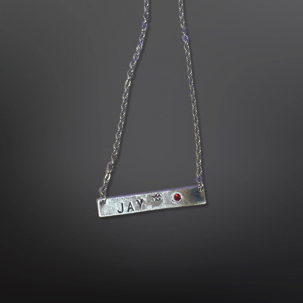 Personalized Stamped Bar Necklace