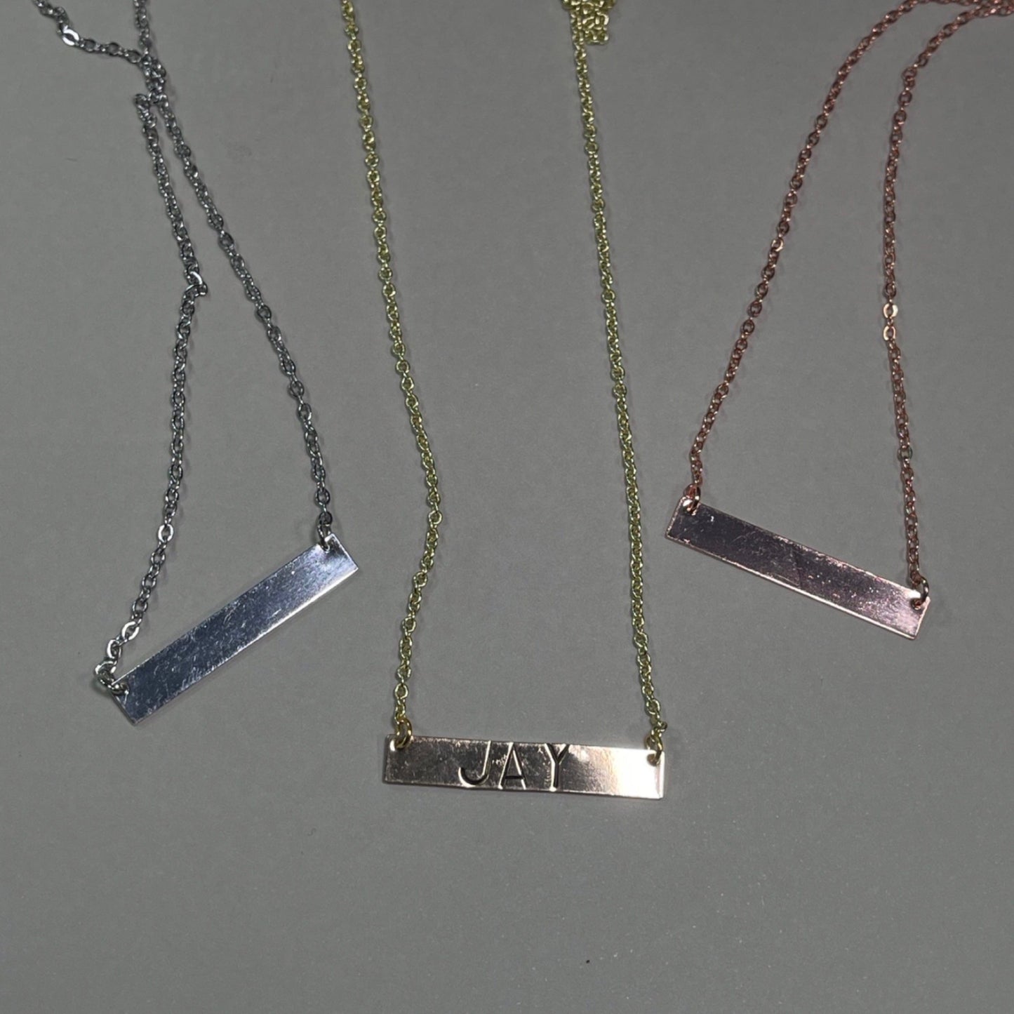 Personalized Stamped Bar Necklace